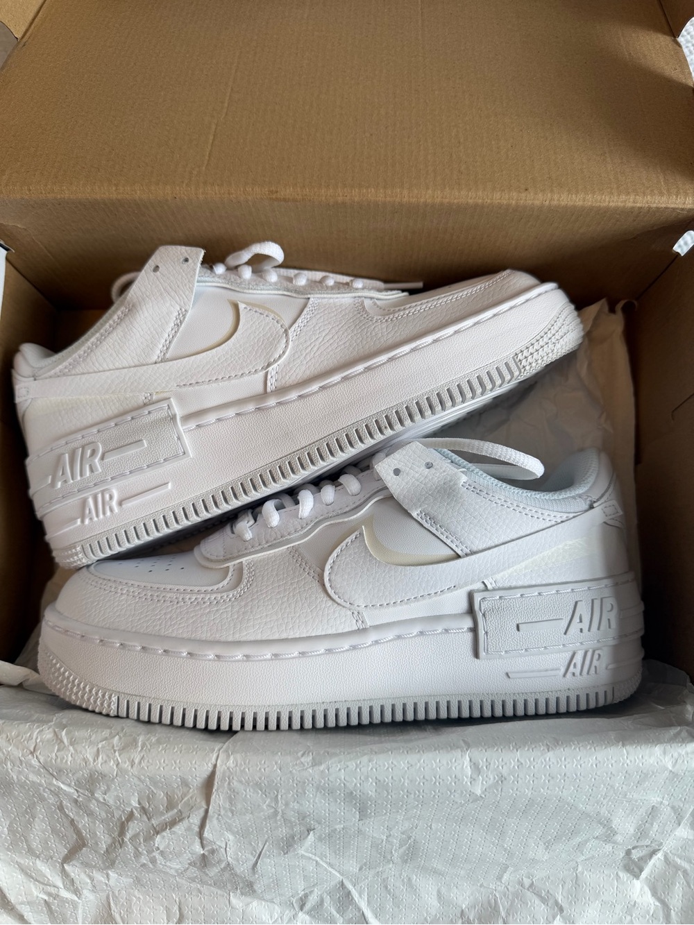 NWT Nike Air Force 1 Shadow Triple White Sneakers Women’s 8